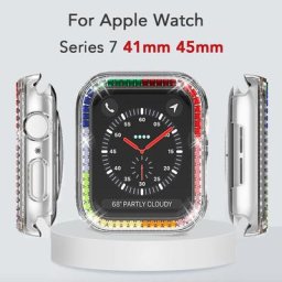 Étui de protection pare-chocs en diamant pour Apple Watch accessoires de bracelet intelligent