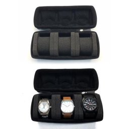 Boîte de rangement à 3 fentes pour montre présentoir de voyage pour organisateur de bijoux étui