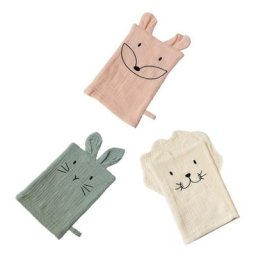 Gants de bain en forme d'animal pour enfants serviette de bain en tissu doux pour la peau