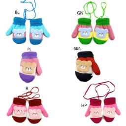 Gants mignons de chat de dessin animé tricot épais pour bébé mitaines pour nouveau-né garde les