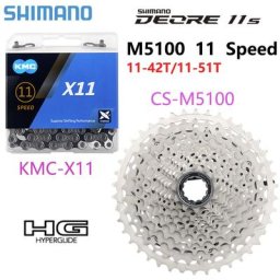 Shimano-Cassette Deore M5100 pour VTT 11 vitesses pièces de vélo roue libre cliquet 11 S K7