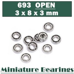 Roulement à billes ouvert 693 3x8x3mm (10 pièces) instrument de niveau de haute précision