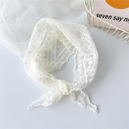 Écharpe triangulaire en dentelle de fleurs brodées petit châle écharpe de cou au crochet écharpe