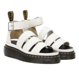 Dr. Martens Dr. Martens Clarissa II Quad Milled Nappa Sandales Blanches
