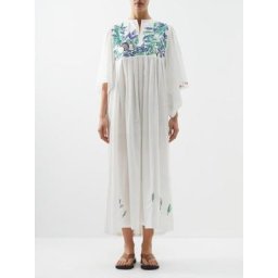 Kilometre Paris Robe en voile de coton brodé Lovers Of Garden