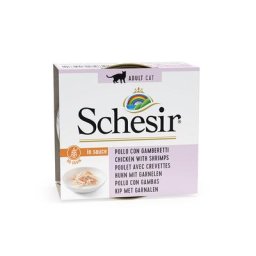 6x70g poulet, crevettesen sauce Schesir - Nourriture pour Chat