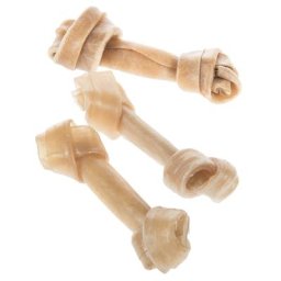 24x Os à mâcher 11 cm Barkoo avec nœuds - Os à mâcher pour chien