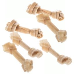 6x Os à mâcher avec nœuds Barkoo 11cm - Os à mâcher pour chien