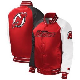 Veste universitaire Starter rouge New Jersey Devils Raglan Full-Snap pour jeune