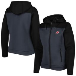Veste à glissière intégrale Antigua Devils du New Jersey Protect pour femme, noir/gris