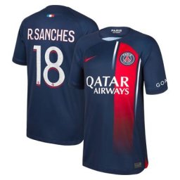 Maillot PSG Nike Domicile Stadium 23/24 - Enfant avec flocage R.Sanches 18