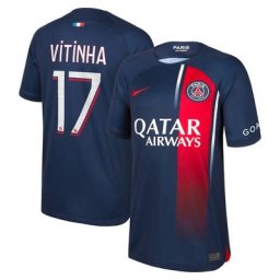 Maillot PSG Nike Domicile Stadium 23/24 - Enfant avec flocage Vitinha 17