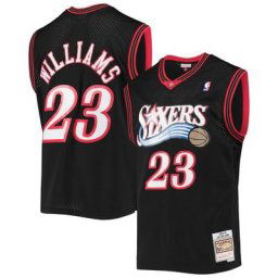 Maillot homme Mitchell & Ness Lou Williams noir Philadelphia 76ers 2005-06 Hardwood Classics Swingman Jersey