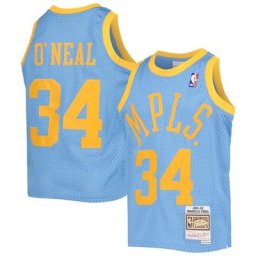 Jeunesse Mitchell & Ness Shaquille O'Neal Poudre Bleu Los Angeles Lakers 2001/02 Hardwood Classics Swingman Maillot