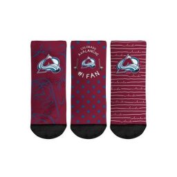 Chaussettes Rock Em pour tout-petit Colorado Avalanche #1 Fan Lot de 3 paires de chaussettes