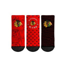 Chaussettes Rock Em pour tout-petit Chicago Blackhawks #1 Fan Lot de 3 paires de chaussettes