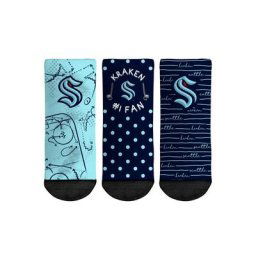 Chaussettes Rock Em pour tout-petit Seattle Kraken #1 Fan Lot de 3 paires de chaussettes