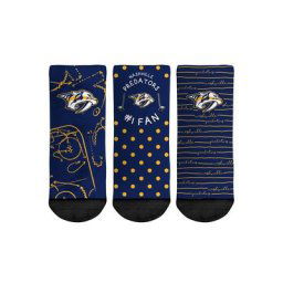 Chaussettes Rock Em pour tout-petit Nashville Predators #1 Fan Lot de 3 paires de chaussettes