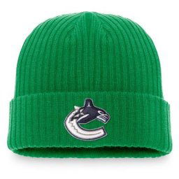 Casquette en tricot à revers avec logo primaire des Canucks de Vancouver pour hommes Fanatics Branded Kelly Green
