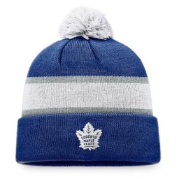 Bonnet en tricot à revers Breakaway Toronto Maple Leafs bleu/blanc de marque Fanatics pour homme avec pompon