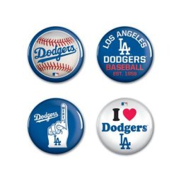 Lot de 4 badges à boutons Los Angeles Dodgers