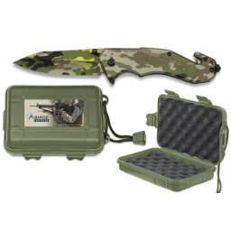 Coffret couteau militaire 20,5cm coupe sangle + brise-glace