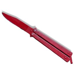 Couteau papillon balisong 22cm rouge de rue