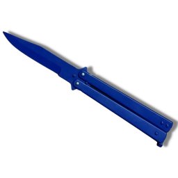 Couteau papillon balisong 22cm bleu de rue