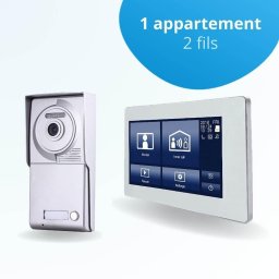 Portier interphone vidéo neo 2 fils - 1 appartement - 1 écran tactile smart 7" blanc