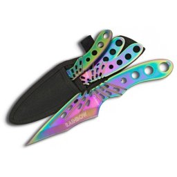 Lot 3 couteaux de lancer 16,8cm RAINBOW