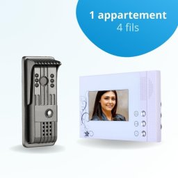 Portier interphone vidéo pili 4 fils - 1 écran blanc