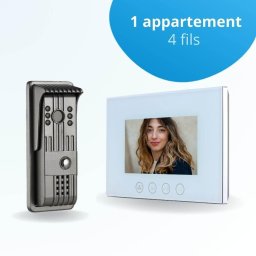 Portier interphone vidéo pili 4 fils - 1 écran blanc 7" - avec mémoire photos