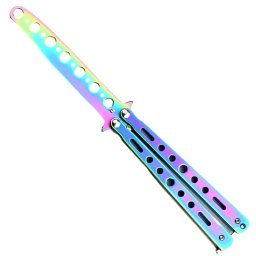 Couteau papillon balisong 22,4cm rainbow entraînement