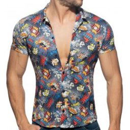 Addicted Chemisette Comic Microfibre Bleu Marine Marine L