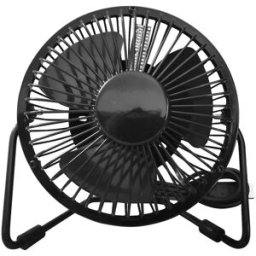 Portable LED Luminous 6 Inch Clock Fan Black