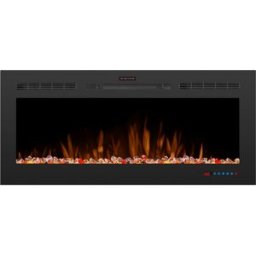 50 inch Wall Mounted Electric Fireplace Light Modulator Black