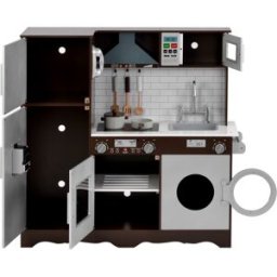 Wooden Pretend Play Kitchen Set Brown