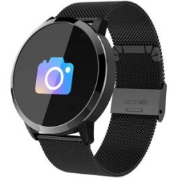 Makibes Q8 Smart Watch 1.0 Inch Round TFT Screen Metal Strap Black