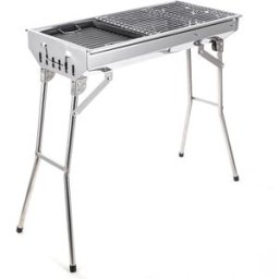 Portable Folding Barbecue Grill Stainless Steel Material Silver