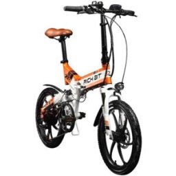 RICH BIT TOP-730 Folding Electric Moped Bike 250W Motor White Orange
