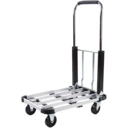 2040H Folding Four-Wheel Flatbed Cart Silver