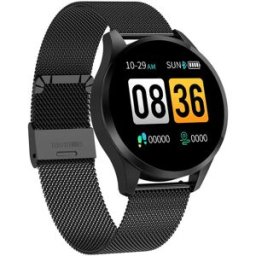 Makibes T5 Smart Watch 1.22 Inch TFT Screen Steel Strap Black