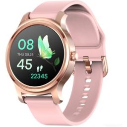 Makibes R2 Smart Watch 1.3 Inch Silicone Belt Metal Strap - Pink