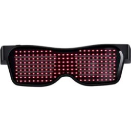 Rechargeable LED Light Emitting Bluetooth Glasses Black Frame Red
