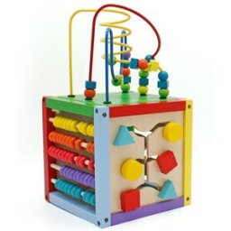 5in1 Wooden Learning Bead Maze Cube 8x8 Inch