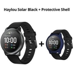 Haylou Solar Smart Watch Black Blue Silicone Protective Shell