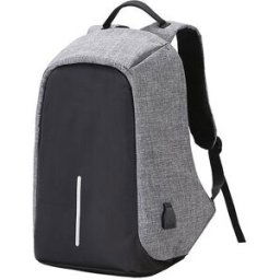 Anti theft Lightweight Backpack With USB Charging Port Waterproof Gray