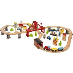 70PCS Wooden Train Set Kids Learning Toy