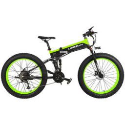 LANKELEISI XT750 Plus Fat Tire Electric Bike 12.8AH Black Black Green