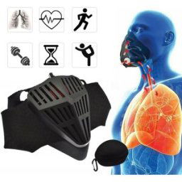 Running Fitness Mask 6 Inhaling Resistance Levels Black